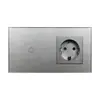 Padrão Europeu 157*86 Tomada com Interruptor Touch Russo Painel de Vidro Tomada com Interruptor Touch Luz Ozon Painel F