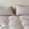 Juego de cuatro piezas de gasa de doble capa lavada 100% algodón bordado floral estilo coreano, sábana de gasa simple y fresca