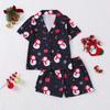 Conjunto de pijama infantil estampado para meninas de meia-idade, novo, para exportação transfronteiriça, ideal para todas as estações. Inclui shorts de manga curta, cardigã e muito mais.