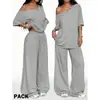 Comercio exterior Wish Primavera/Otoño Estilo Deportivo Europeo/Americano Versátil Casual Color Sólido Cordón Elástico Caída Holgado Pantalones Largos En Stock
