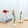 Jarrón Escandinavo Ins Simple Creativo Transparente Vidrio Recipiente Hidropónico Arreglo Floral Escritorio Oficina Adornos Botella de Vidrio