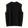 Chaleco clásico de cachemira con cuello en V para mujer, nuevo otoño e invierno de 2024, top de punto ajustado para principios de primavera.
