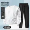 Conjunto esportivo masculino 2025 outono novo estilo simples moda tendência moletom calça casual inverno espessado conjunto de duas peças