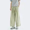 Pantalones Cortos Caídos Color Caqui Estilo Japonés para Hombre, Pantalones Casuales de Pierna Recta de Color Sólido Finos de Verano, Pantalones Sueltos Relajados Yamamoto