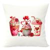 2023 Nuevo Transfronterizo Amazon Día de San Valentín Funda de Almohada Estampada de Café Sala de Estar Dormitorio Mesita de Noche Cojín Funda
