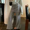 Pantalones casuales de pierna ancha de alta calidad para mujer de Dongdaemun, Corea, con una solapa de trasero no extraíble que crea un efecto adelgazante