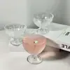 Vaso Alto de Cristal para Postre de Helado Vaso de Helado Bebida Fría Pudín de Frutas Batido Postre Yogur Bol de Helado