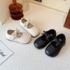 Novos Sapatos Infantis Outono 2025 para Meninas Pequenas, Sapatos de Princesa com Laço Doce, Sapatos de Couro da Moda Versáteis para Meninas Estilo Coreano