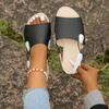 Sandálias Femininas com Fivela Traseira Vazada e Tira Colorida Boca de Peixe Femininas 2025 Novo Calçado Externo Versátil Europeu e Americano Salto Baixo Sapatos Femininos Planos