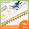 Renda de borla dourada acessórios coroa dourada decorativa S tecido de renda bordado para roupas DIY acessórios de renda largura