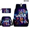 Conjunto de Mochila, Estojo e Bolsa de Ombro Três Peças para Meninas com Tema de Filme Transfronteiriço 3D com Estampa