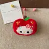 Cadena de Peluche de Manzana Kitty Dibujos Animados Llavero de Dibujos Animados Pareja Estudiante Juguete de Comida Regalo Personalizado Colgante para Mochila