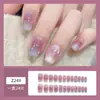 Parches de Manicura Simples y Elegantes, Moda Degradada, Rubor Suave, Parches para Uñas Postizas, Manicura Removible Uñas Portátiles