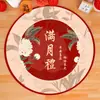 Decoración de Luna Llena Accesorios para Fotos Suministros para Ceremonia de los Cien Días del Bebé Sobre Rojo para Bebé en Casa Alfombra para Banquete de los Cien Días