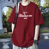 Camiseta Pesada de Manga Curta para Homens, Verão 2026 Nova Tendência Estilo Americano Solta Casual Gola Redonda Top Roupa Masculina