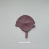 Mesmo Estilo na Coreia ~ Chapéu com Proteção para Ouvidos de Bebê Primavera e Outono Malha Fina Touca com Bico de Lã Bebê Recém-nascido Aquecida Touca Fetal