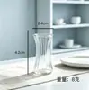 Mini jarrón de cristal con rayas verticales para florero pequeño, tamaño pequeño, jarrón de cristal transparente con flor de cristal hecha a mano, decoración de escritorio, venta al por mayor