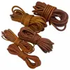 Primeira Camada Amarelo Vaca Couro Plano Couro Genuíno Corda Amarelo Marrom Pulseira Colar Corda para Joias Retrô Amarelo Marrom Antigo Corda Redonda de Couro de Vaca