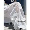 Pantalones de Trabajo de Encaje Finos Versátiles para Primavera y Verano para Mujer 2026 Nuevo Estilo Diseño de Patchwork Hueco Pantalones Rectos Holgados de Pierna Ancha