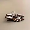 Sandalias de cuña tejidas con punta fina estilo francés Chuyuji para mujer, nuevos zapatos de verano sin cordones, sandalias romanas de tacón alto versátiles