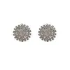 Aretes de Cobre con Circonita Dorada en Forma de Fuego Artificial, Aretes de Estilo Lujo Ligero, Aretes Franceses de Alta Gama Transfronterizos al por Mayor