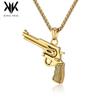 Europeu e americano hip hop hiphop titânio aço revólver colar nicho personalidade moda masculina usar acessórios pendente