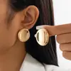 Pendientes Asimétricos Ovalados Exagerados Estilo Ins Plegados Metálicos Brillantes Joyería Transfronteriza Europea y Americana