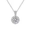 Xiaohongshu Kuaishou Douyin Influenciador Live Colar Banhado a Prata Pedra de Alto Carbono Diamante Quadrado Gota Pera Formato Pingente Feminino Atacado