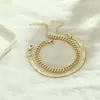 Pulseira Reta de Aço Inoxidável Banhada a Ouro 14K Europeia e Americana Transfronteiriça Camada Dupla Cobra Cubana Peça Dupla Hip Hop Fashionável Pulseira de Casal