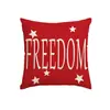 Capa de Almofada Bandeira Estrelas e Listras Dia da Independência Americana Tema Liberdade Capa de Almofada Decorativa Sala de Estar Sofá Tecido de Feriado Capa de Almofada