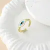 Anillo Turco Ojo Azul Estilo Europeo y Americano Transfronterizo Ojo del Diablo Moda Anillo Abierto Ajustable