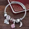 Pulsera de Cuentas DIY de Moda Coreana para Mujer, Pulsera Simple y Versátil, Pulsera con Colgante de Cristal Multielemento Estilo Coreano