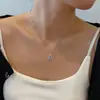 Novo Colar de Cabacinha de Calcedônia de Gelo Estilo Chinês Pingente Simples Exquisito Vintage Corrente de Clavícula de Temperamento Corrente de Lã