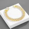 Collar Hip Hop de Amazon Aleación Diamante Completo Cadena de Oro Grande Moda Diamante Collar de 10 mm Personalidad Rap Cadena Cubana Lote