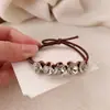 Cuerda para el Cabello con Pedrería para Mujer Cola de Caballo Retro Simple Elegante Cuerda para el Cabello de Alta Calidad Tendón de Goma Cabeza de Bola Tendón de Goma Anillo para el Cabello Accesorios para el Cabello