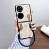 Sense Premium para Huawei pocket2 Anillo de Dibujos Animados Cuero Creativo Funda para Teléfono P50 Pocket Pantalla Plegable