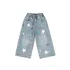 Bolas de Arroz Pegajoso Ropa Infantil Estilo Coreano Decoración Tridimensional de Estrella Jeans para Niñas Pantalones Rectos Infantiles Otoño 2026 Venta al por Mayor