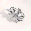 Anillo de Acero Inoxidable de Venta Caliente Transfronteriza para Mujer Símbolo del Sol Anillo Abierto Nicho Gama Alta Oro de 18K Acero de Titanio Joyería de Mano