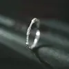 Anillo de Plata de Ley 925 con Textura Irregular para Mujer, Simple, Pequeño, Mini, Personalidad, Moda, Versátil, Abierto, Ajustable, Anillo para Dedo 5639A
