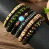 TEMU HIYIN Estilo Bohemio Nuevo Transfronterizo Cuentas de Madera de Cáscara de Coco Pulsera de Hilo Elástico para Hombres Pulsera Pulsera