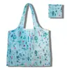 Sacola de Compras Dobrável, Bolsa Quadrada de Tecido Floral, Bolsa Tote Portátil e Resistente, Sacola Ecológica para Compras de Supermercado, Bolsa Impermeável para Armazenamento