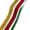 Cinta de Terciopelo Navideña con Lentejuelas en Stock para Decoración - Accesorios de Moño de Cinta Roja y Verde