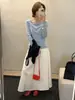 Saia Modeladora Mmc Dition para Mulheres Primavera e Verão 2026 Novo Estilo Saia Longa Elegante de Alta Qualidade Saia Evasê Saia Evasê
