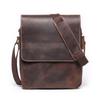 Comércio exterior nova bolsa de ombro de couro feita à mão masculina bolsa de mensageiro de couro Crazy Horse feminina bolsa de couro retrô fashion bolsa para ipad