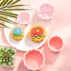 Forma de bolo da lua série peônia, flores DIY simuladas, peônias grandes e pequenas, ferramentas de panificação para o Festival do Meio Outono