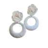 Pendientes de Flor de Malla Perla Aguja de Plata Borla Primavera y Verano Frescos Dulces Super Inmortales Pura Pasión Pendientes de Moda Venta al por Mayor