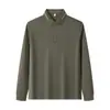 Contiene Camisa Polo de Manga Larga de Lana de Oveja para Hombre 240g Top Cálido Casual Otoño Nuevo Polo Antiarrugas Personalización