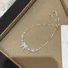 Tiqi toma real pulsera de plata de ley S925 con encaje hueco de lazo para mujer, joyería de lujo ligero, diamante rosa dulce, gota de agua, estilo ins