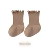 26 Meias de Bebê para Outono, Meias Infantis Classe A, Meias de Cano Médio para Recém-Nascidos Meninas com Bordas Soltas Sem Costura e Bordas Franzidas