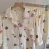 Pijama nuevo para mujer hecho de algodón nube, adecuado para primavera, otoño y verano, con un diseño dulce y casual, de manga corta, se puede usar afuera, ropa de casa fina